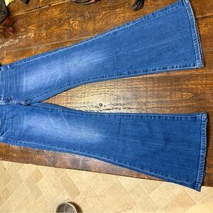 MOTHER Classic Blue Wide Leg Jeans